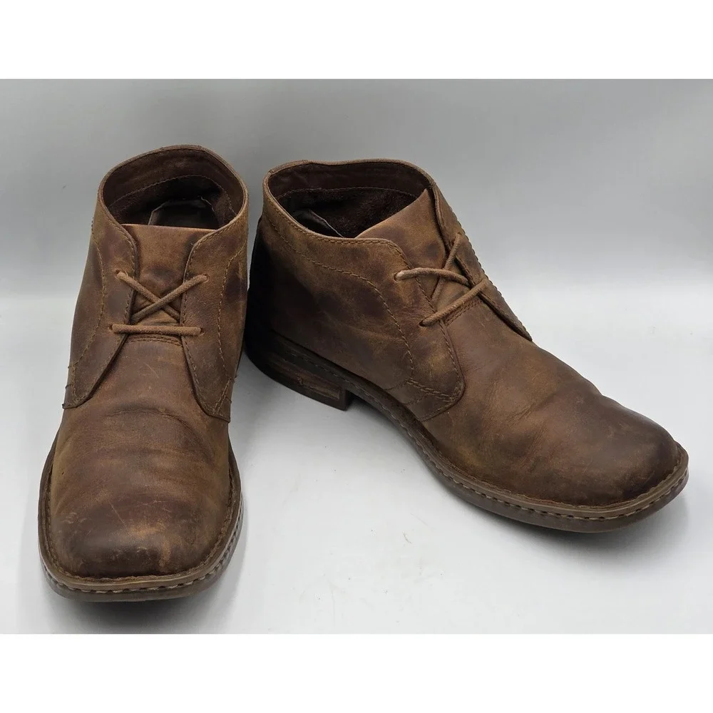 Born Harrison Chukka Boots Men's 10.5M Brown Leather Handcrafted Lace Up Ankle